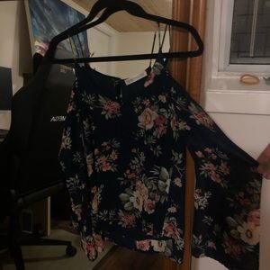 Cold shoulder floral top